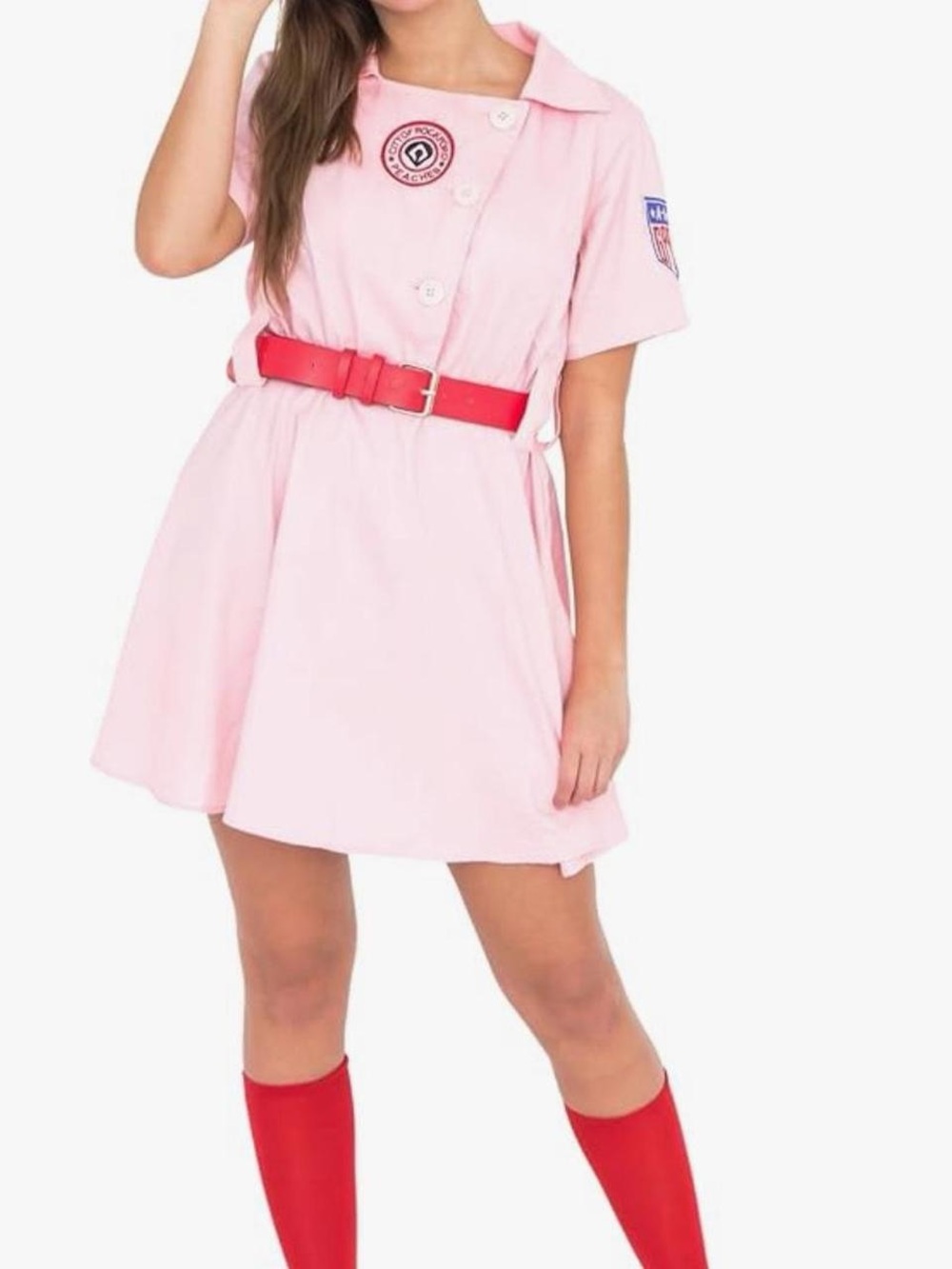 A League of Their Own Rockford Peaches Pink Custom Baseball Costume Dress